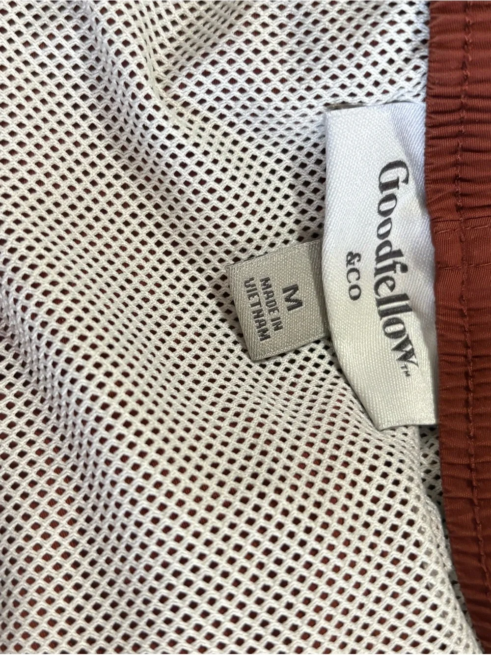 Goodfellow & Co Rust Swim Shorts with White Mesh Lining